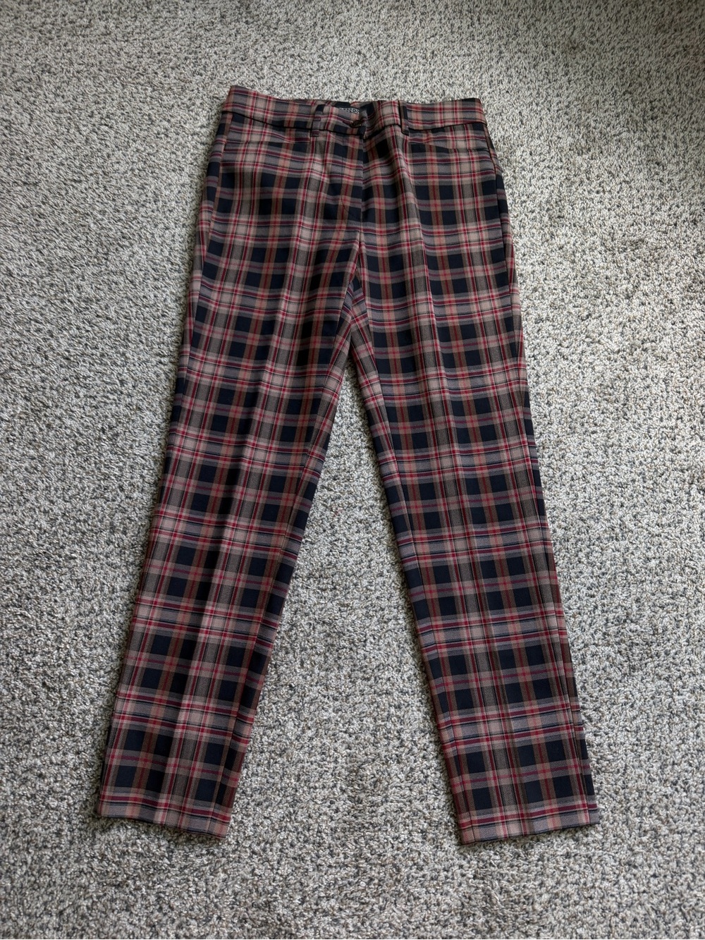 Zerres Plaid Chinos in Navy and Red